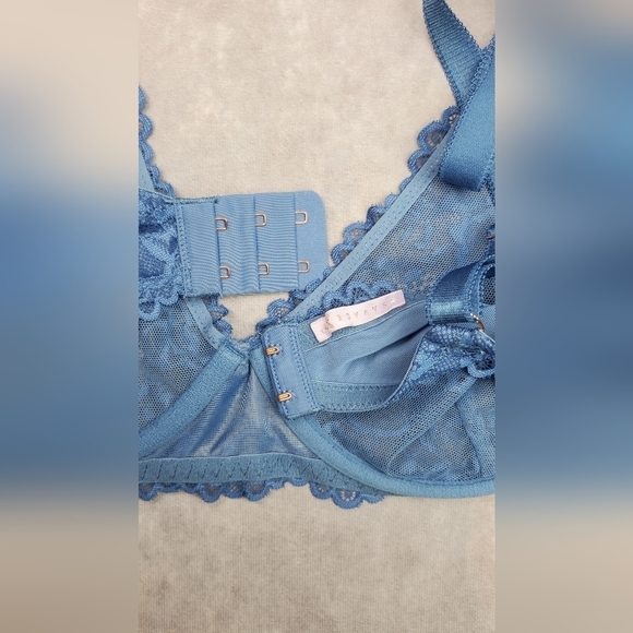 SAVAGE X FENTY Floral Lace Unlined Blue River 34DDD Coquette Pastel Lolita - Picture 9 of 15